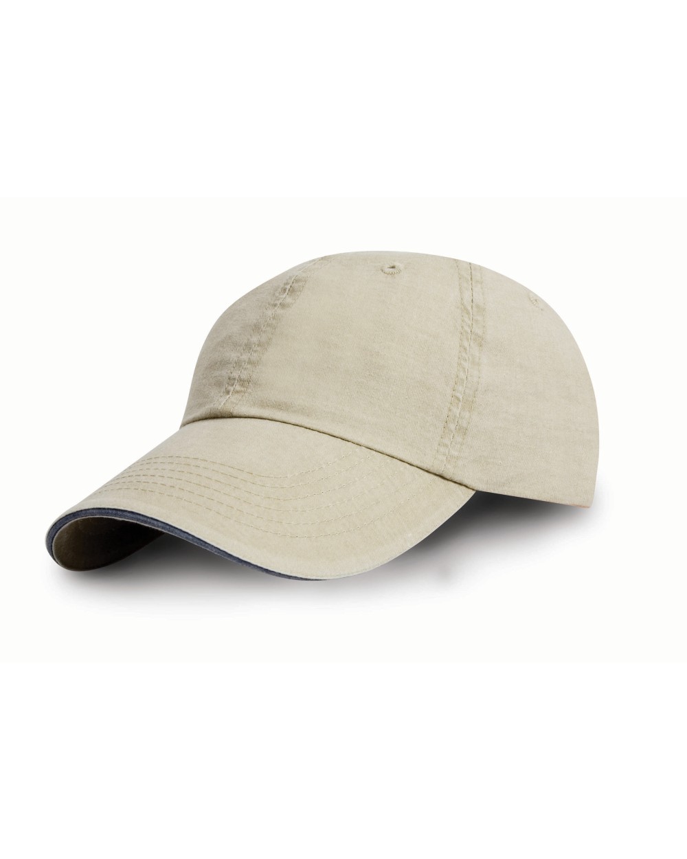 Petjes RESULT Verwassen fine line katoenen pet met sandwichbies voor bedrukking &amp; borduring