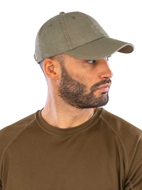 Casquettes à personnaliser RESULT Casquette coton fine ligne lavé avec visière sandwich 