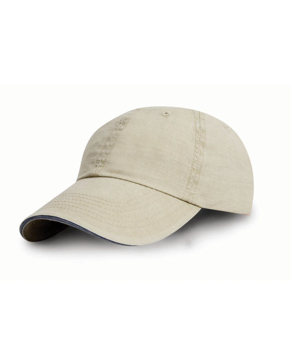 Petjes RESULT Verwassen fine line katoenen pet met sandwichbies voor bedrukking &amp; borduring
