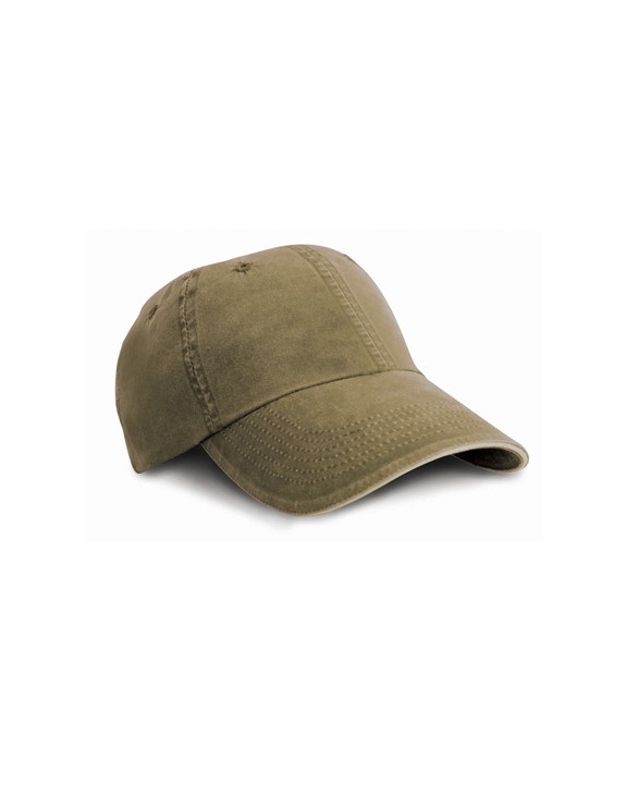 Casquettes personnalisable RESULT Casquette coton fine ligne lavé avec visière sandwich