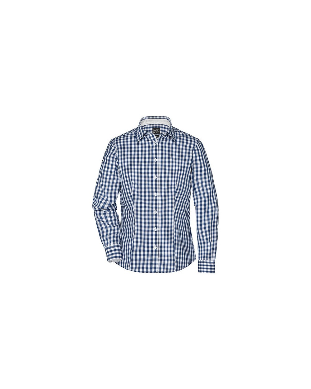 JAMES & NICHOLSON Ladies` Checked Blouse Hemden personalisierbar