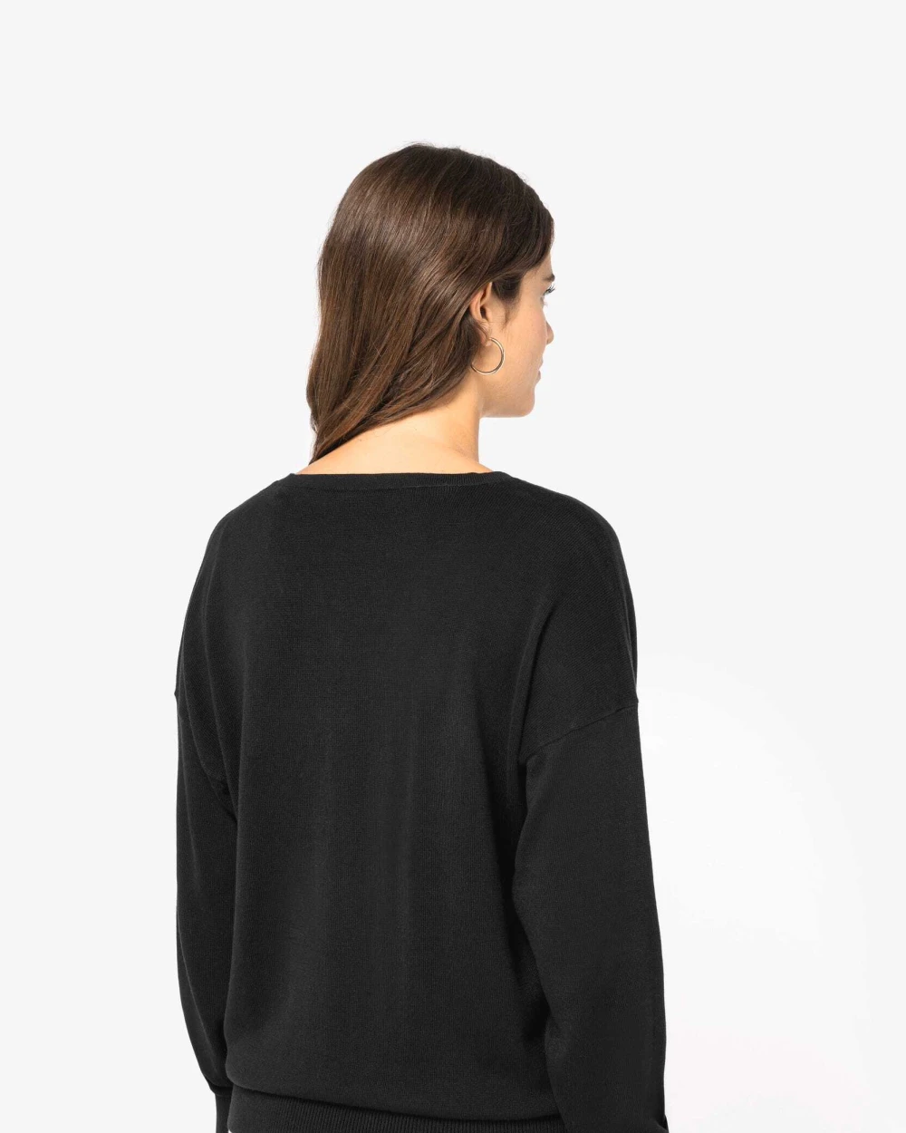 Pulls personnalisable SPASSO Pull écoresponsable col V en lyocell femme