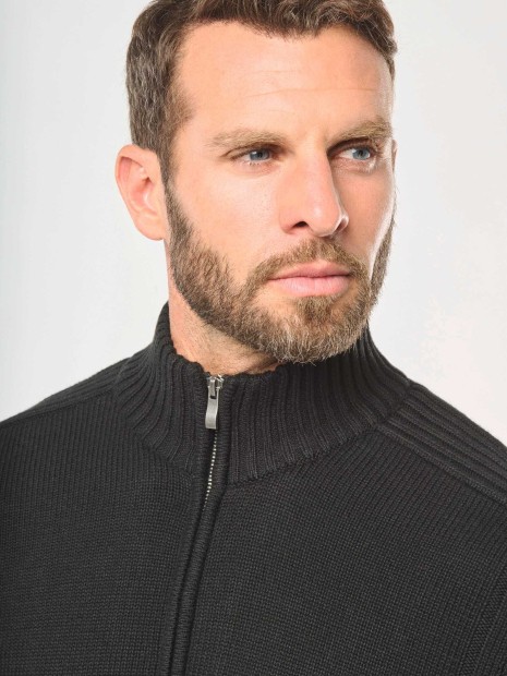 Pulls à personnaliser WK. DESIGNED TO WORK Cardigan doublé polaire homme 