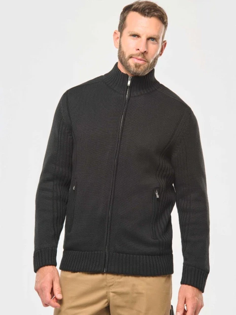 Pulls à personnaliser WK. DESIGNED TO WORK Cardigan doublé polaire homme 