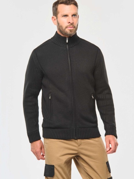 Pulls à personnaliser WK. DESIGNED TO WORK Cardigan doublé polaire homme 