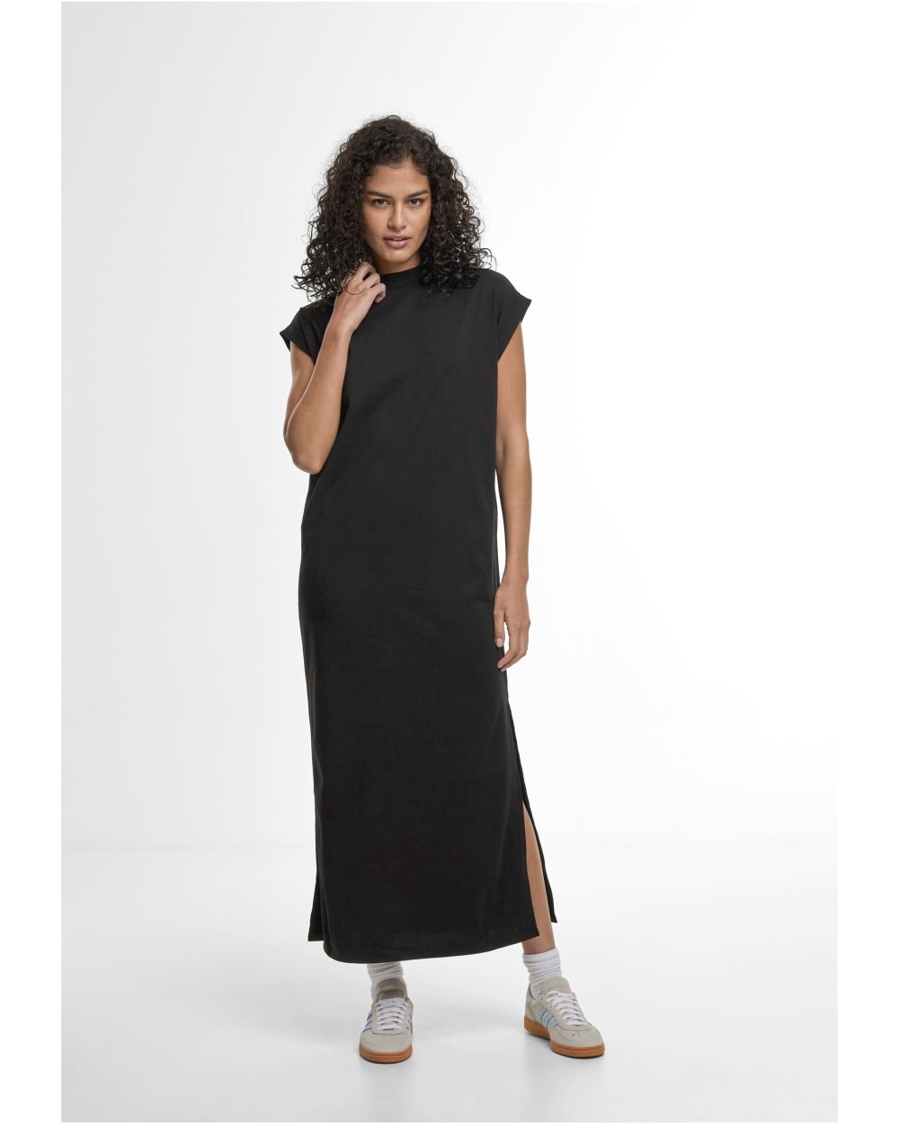 Jurken BUILD YOUR BRAND Ladies Sorona® Long Extended Shoulder Dress voor bedrukking &amp; borduring