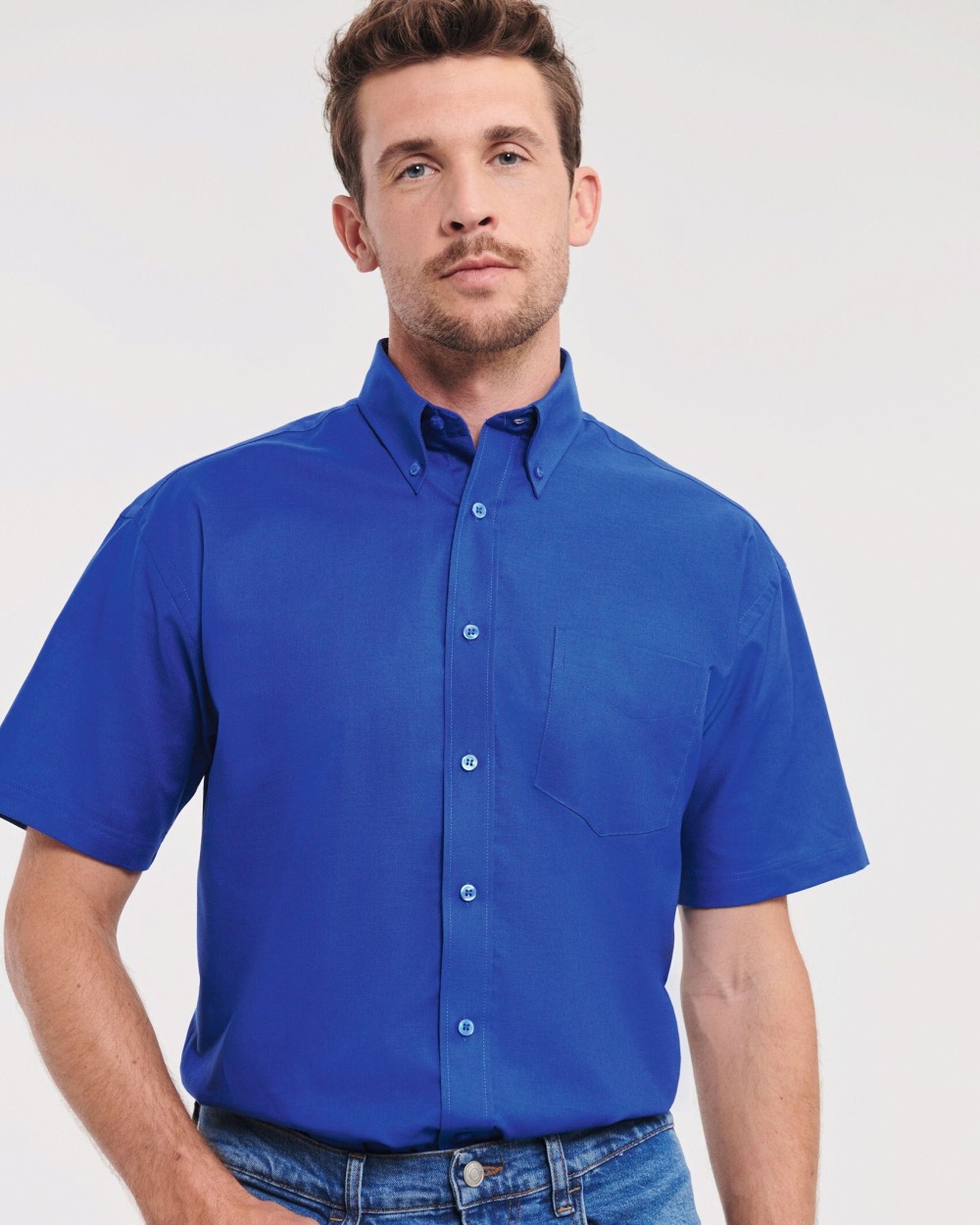 RUSSELL MEN'S SHORT SLEEVE CLASSIC OXFORD SHIRT Hemden personalisierbar