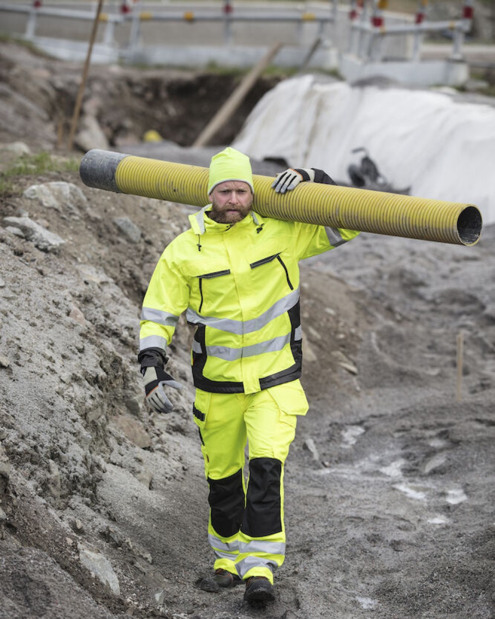 JOBMAN 2377 Bundhose Hi-Vis mit Hängetaschen Hosen personalisierbar