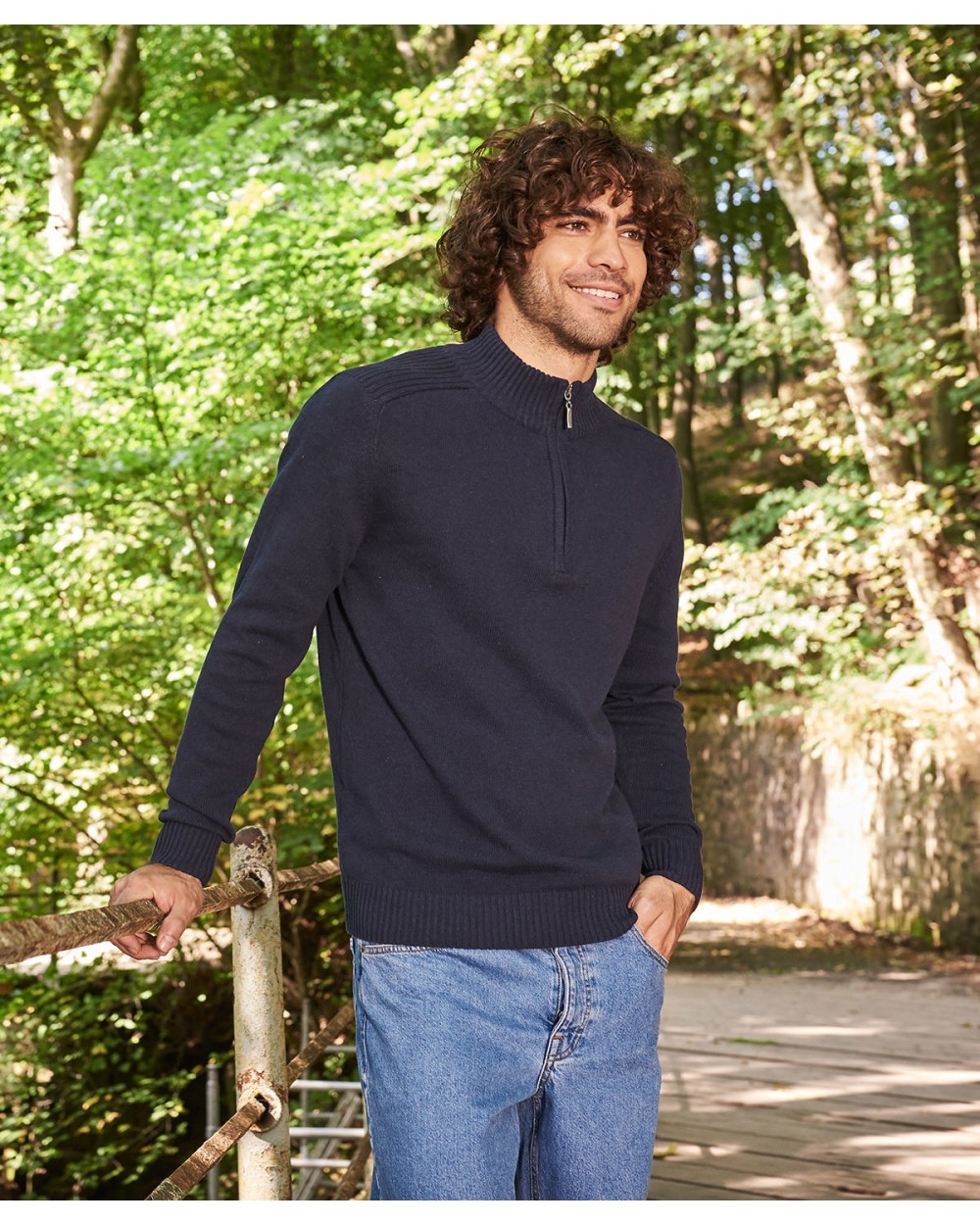 Sweat-shirts personnalisable AWDIS Wakhan 1/4 Zip Knit Sweater