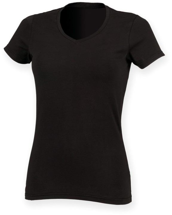 T-Shirts personnalisable SKINNIFIT T-shirt femme col v Feel Good