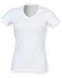 T-shirts SKINNIFIT Ladies Stretch V-neck T-shirt voor bedrukking &amp; borduring