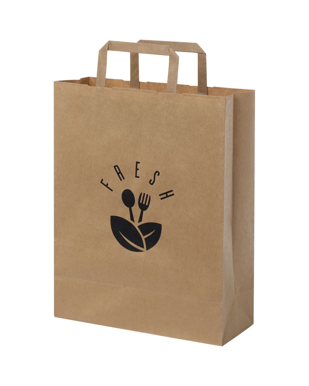 Sacs & Bagagerie personnalisable 4DO Sac en papier Kraft 80-90 g/m² avec poignées plates, 25 x 11 x 31 cm