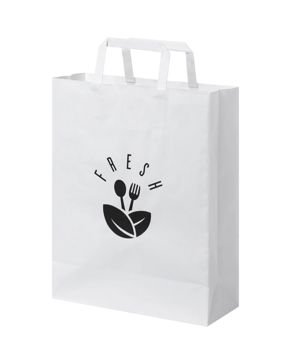 Tassen & Zakken 4DO Papieren tas 80-90 g/m2 gemaakt van kraftpapier met platte handgrepen - 25 x 11 x 32 cm voor bedrukking &amp; borduring