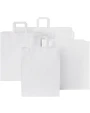 Sacs & Bagagerie personnalisable 4DO Sac en papier Kraft 80-90 g/m² avec poignées plates, 25 x 11 x 31 cm