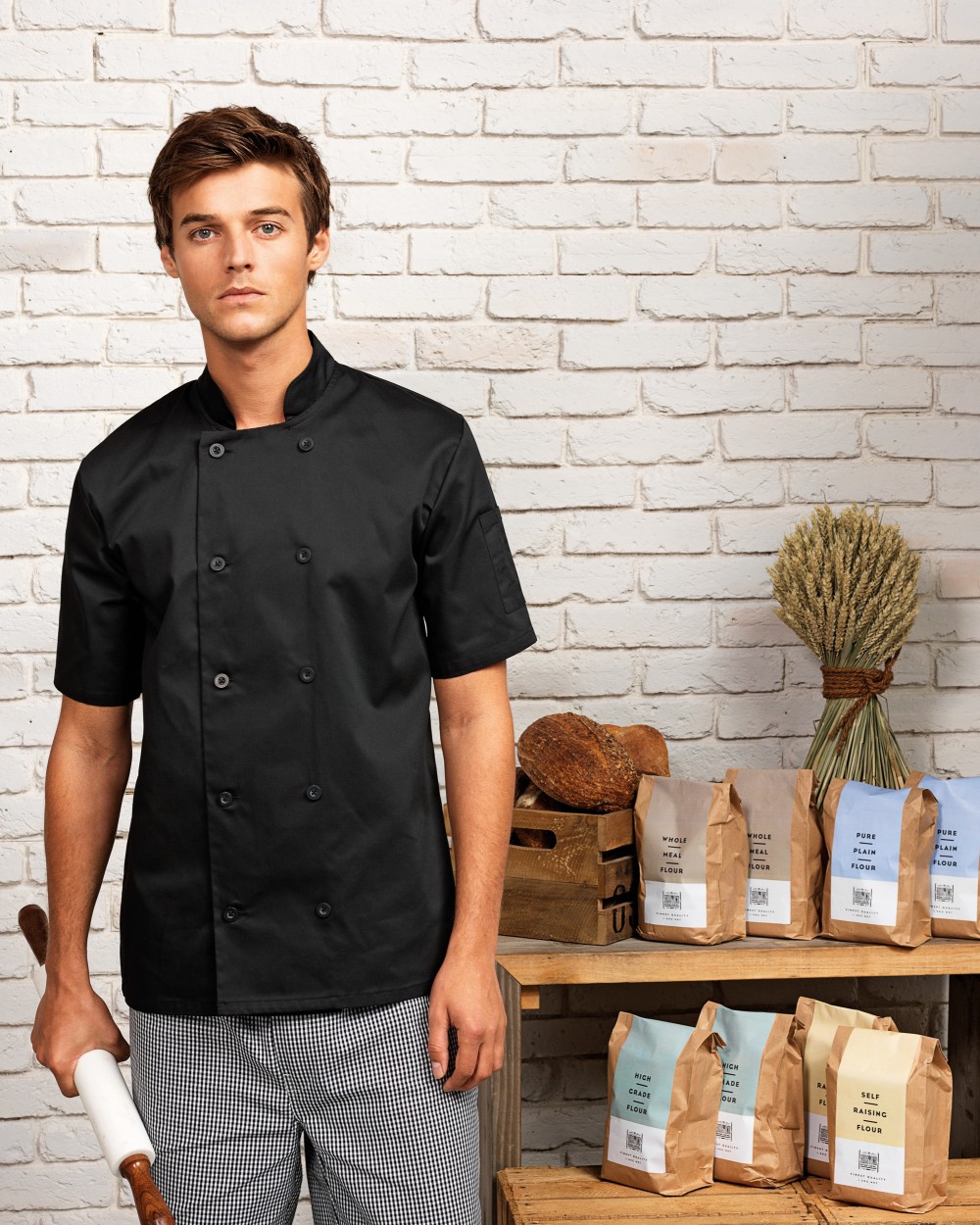 Jassen PREMIER Short Sleeve Chefs Jacket voor bedrukking &amp; borduring