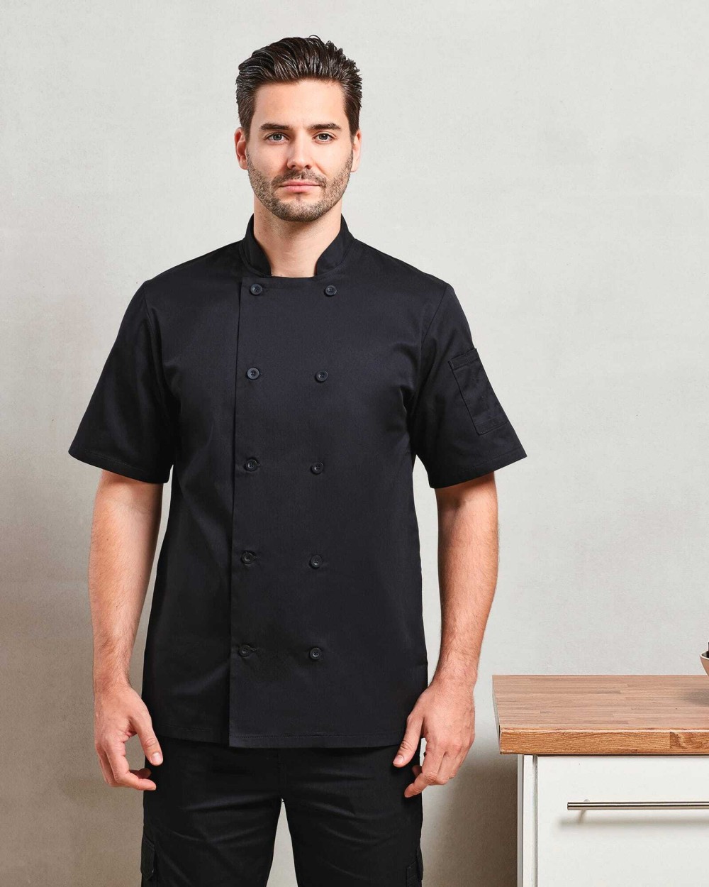 Jassen PREMIER Short Sleeve Chefs Jacket voor bedrukking &amp; borduring