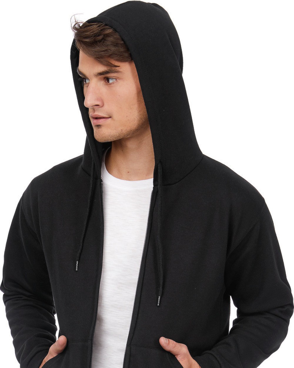 Sweaters & hoodies B&C ID.205 Hooded Full Zip Sweatshirt voor bedrukking &amp; borduring