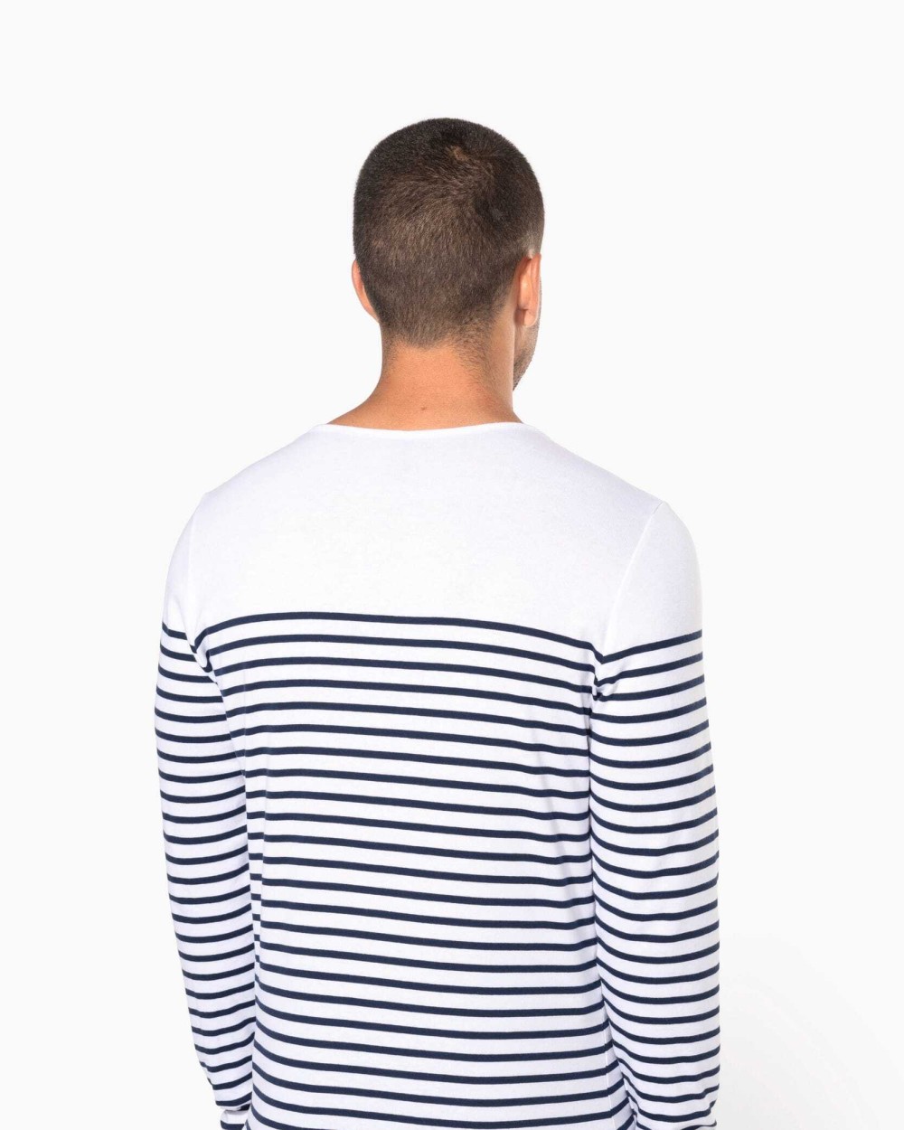 T-shirts KARIBAN Gestreept heren-T-shirt lange mouwen voor bedrukking &amp; borduring