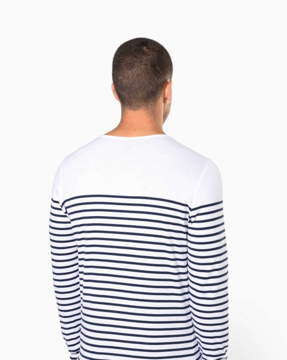 T-shirts KARIBAN Gestreept heren-t-shirt lange mouwen voor bedrukking &amp; borduring