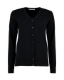 Truien KUSTOM KIT Women's Classic Fit Arundel V Neck Cardigan voor bedrukking &amp; borduring