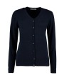 Truien KUSTOM KIT Women's Classic Fit Arundel V Neck Cardigan voor bedrukking &amp; borduring