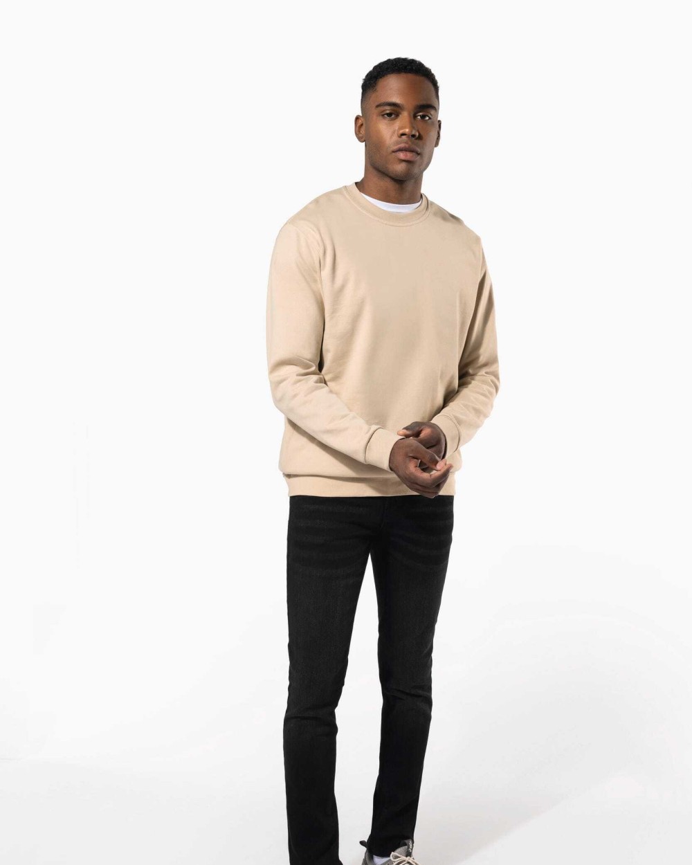 KARIBAN Basic Herren Jeanshose mit Polyester Hosen personalisierbar
