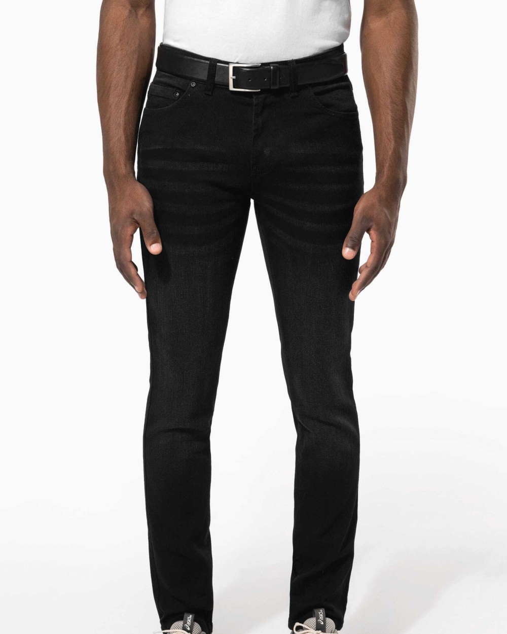 KARIBAN Basic Herren Jeanshose mit Polyester Hosen personalisierbar