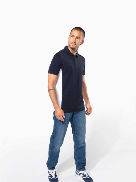 Polos à personnaliser KARIBAN Polo piqué manches courtes bicolore homme 