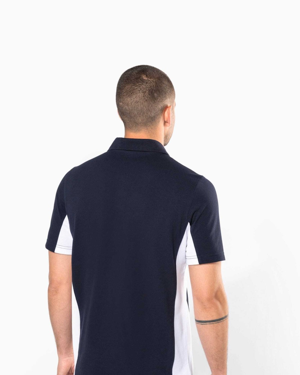 KARIBAN Zweifarbiges Kurzarm-Polohemd für Herren. Aus Baumwollpiqué Poloshirts personalisierbar