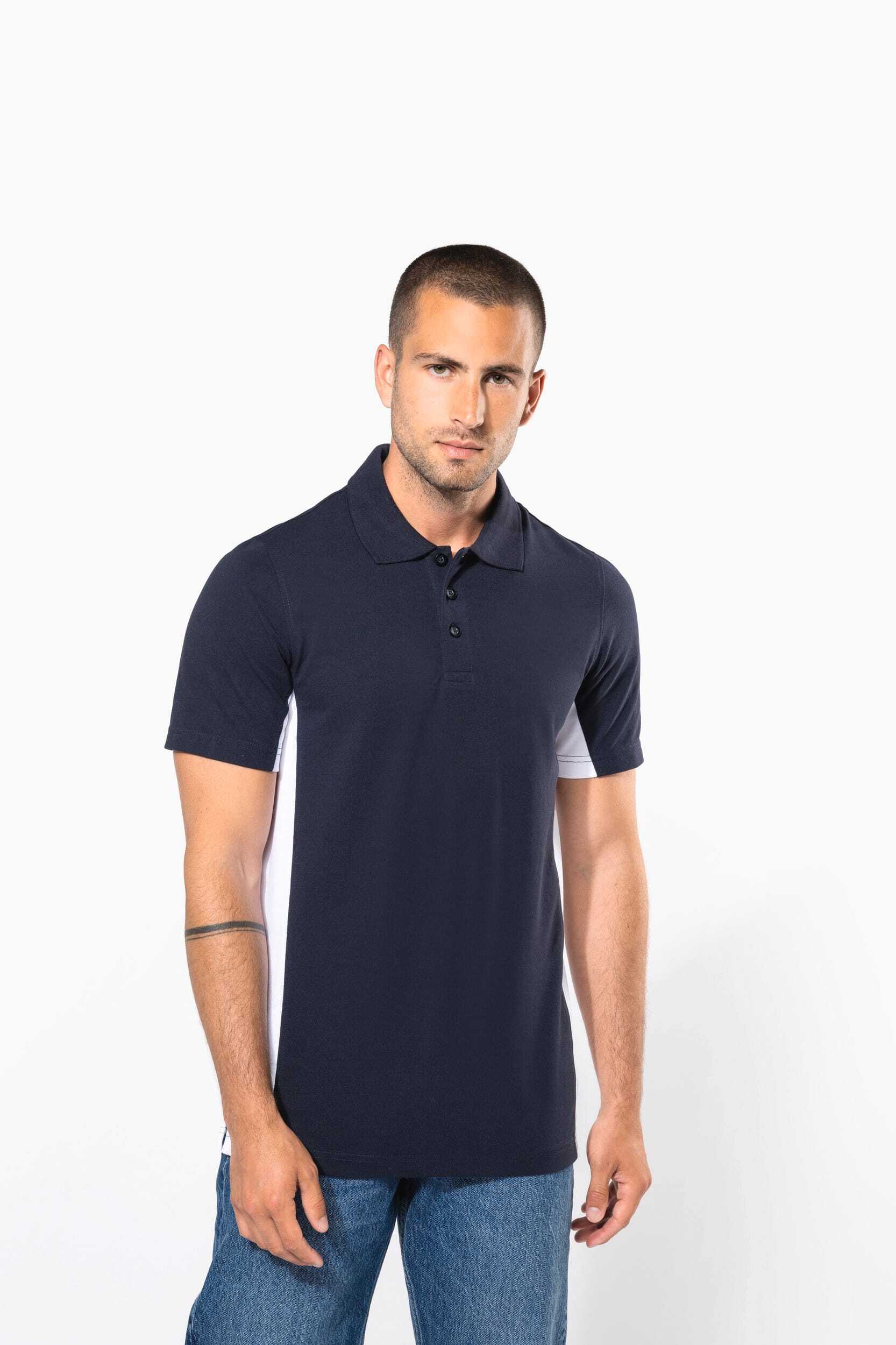 Polos personnalisable KARIBAN Polo piqué manches courtes bicolore homme