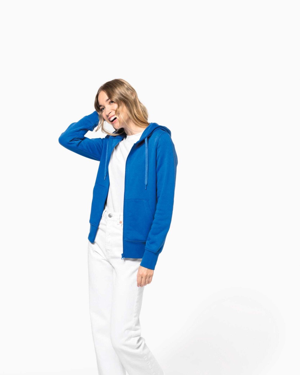 Sweaters & hoodies KARIBAN Ecologische damessweater met capuchon en ritssluiting voor bedrukking &amp; borduring