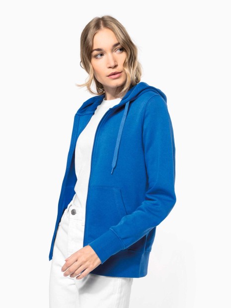 Sweat-shirts à personnaliser KARIBAN Sweat-shirt écoresponsable zippé à capuche femme 
