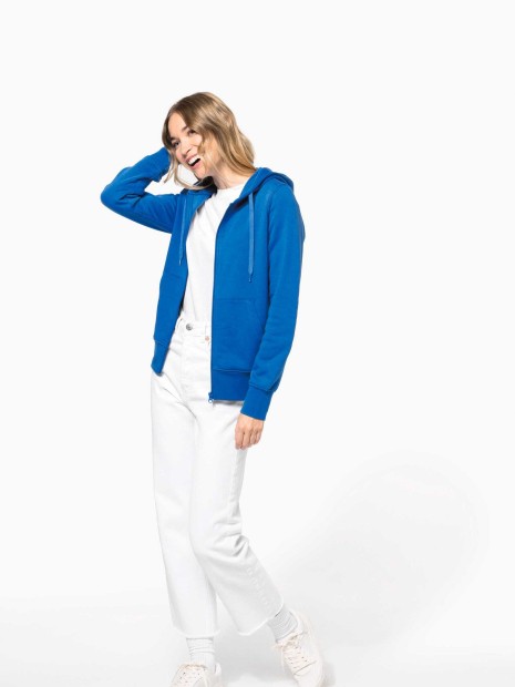 Sweat-shirts à personnaliser KARIBAN Sweat-shirt écoresponsable zippé à capuche femme 