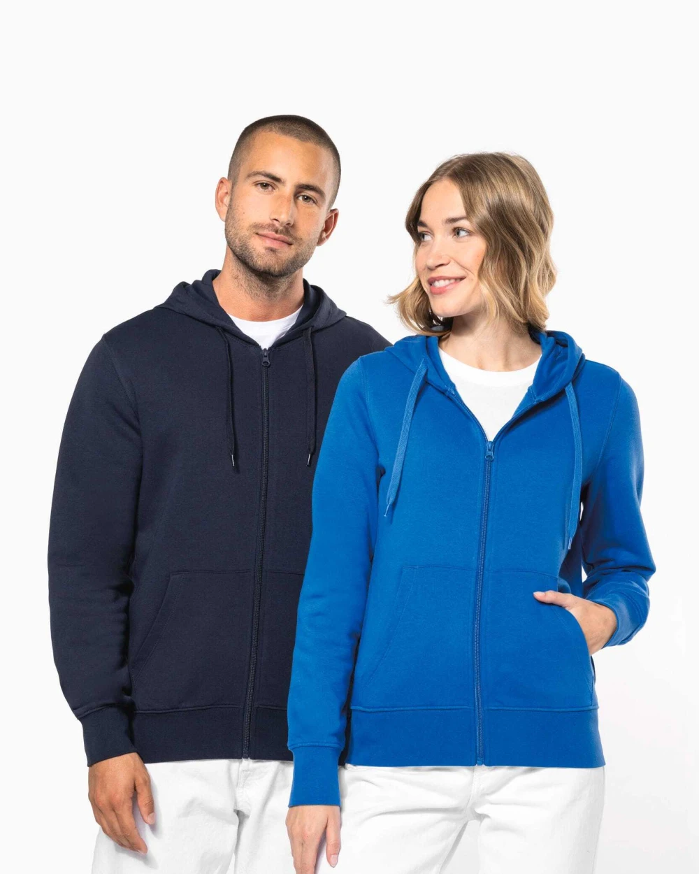 Sweaters & hoodies KARIBAN Ecologische damessweater met capuchon en ritssluiting voor bedrukking &amp; borduring