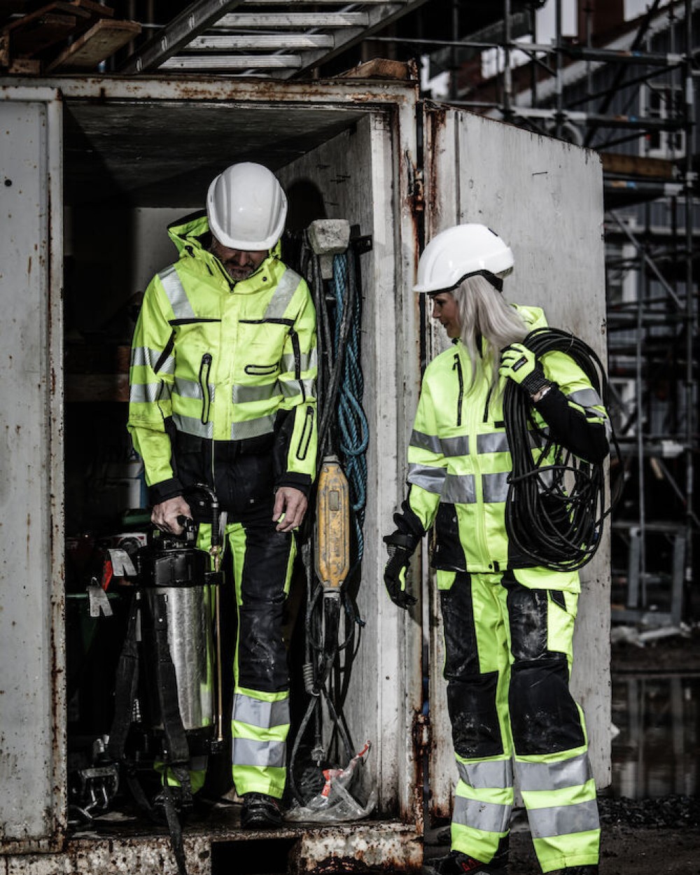 Broeken PROJOB 6506 SIGNALISATIEBROEK MET KNIEZAKKEN EN SPIJKERZAKKEN EN ISO 20471 KLASSE 2 voor bedrukking &amp; borduring