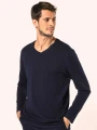 T-Shirts à personnaliser KARIBAN T-shirt Supima® col V manches longues homme 