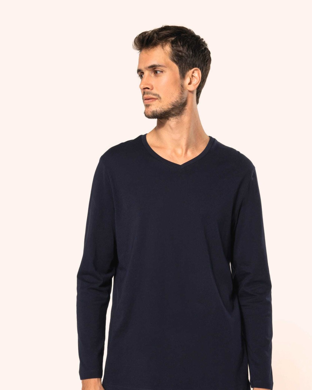 T-Shirts personnalisable KARIBAN T-shirt Supima® col V manches longues homme