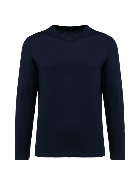 KARIBAN T-shirt Supima® col V manches longues homme /api/colors/058f028c-f565-4146-9cba-11f5b0ade7a7 personnalisable