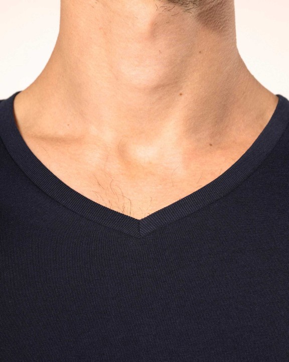 T-shirts KARIBAN Supima® heren-T-shirt V-hals lange mouwen voor bedrukking &amp; borduring