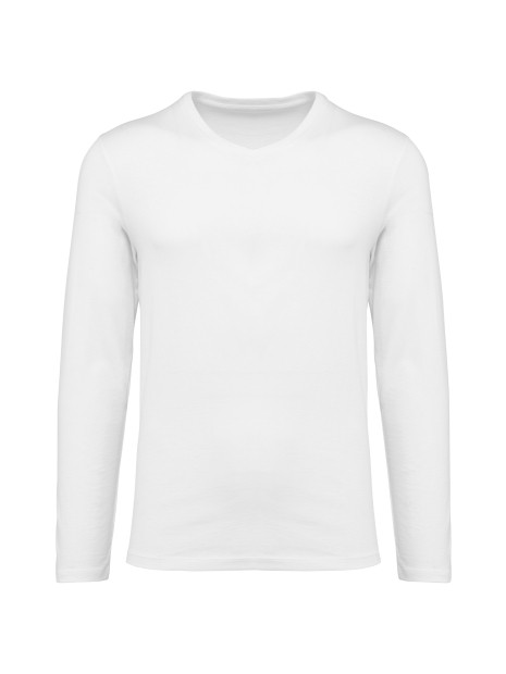 KARIBAN T-shirt Supima® col V manches longues homme /api/colors/7a92cd2d-10d2-40b4-928b-296bb7487506 personnalisable