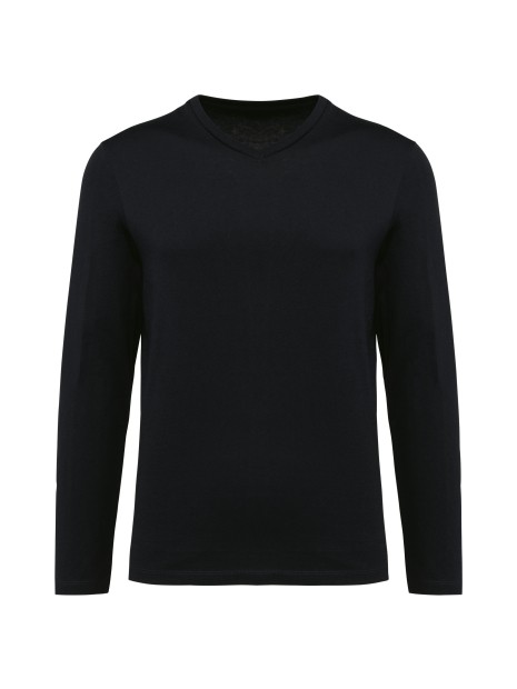 KARIBAN T-shirt Supima® col V manches longues homme /api/colors/b9fdad4a-5e94-45cb-8c03-c08b349b28c3 personnalisable