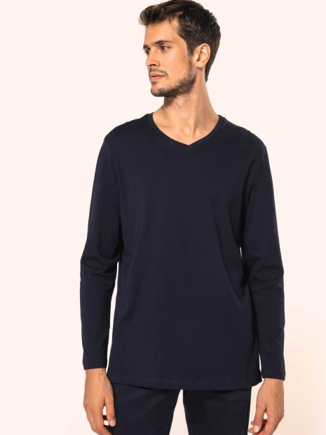 T-Shirts à personnaliser KARIBAN T-shirt Supima® col V manches longues homme 