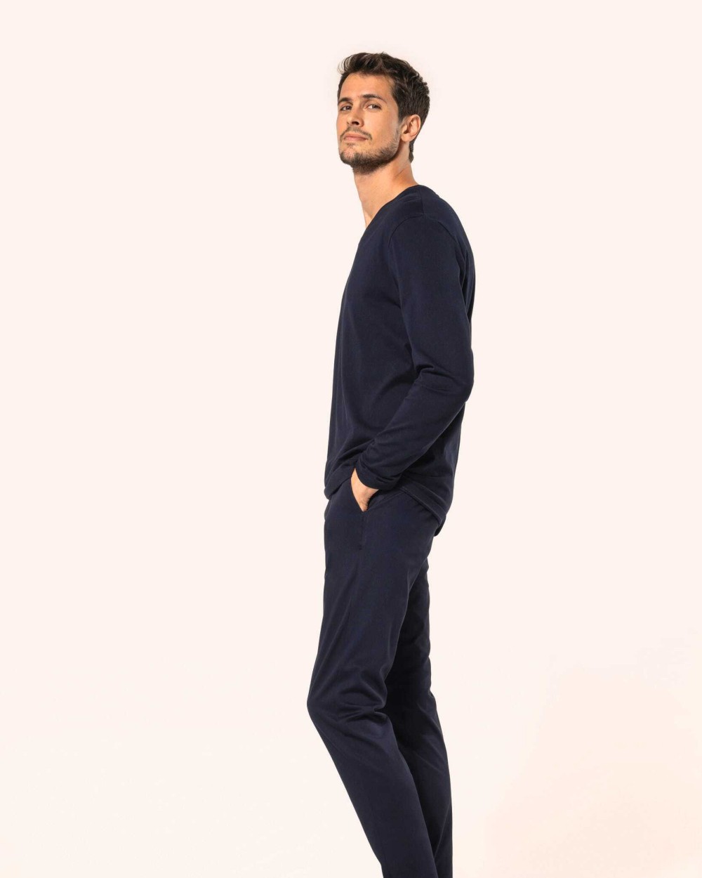 T-Shirts personnalisable KARIBAN T-shirt Supima® col V manches longues homme