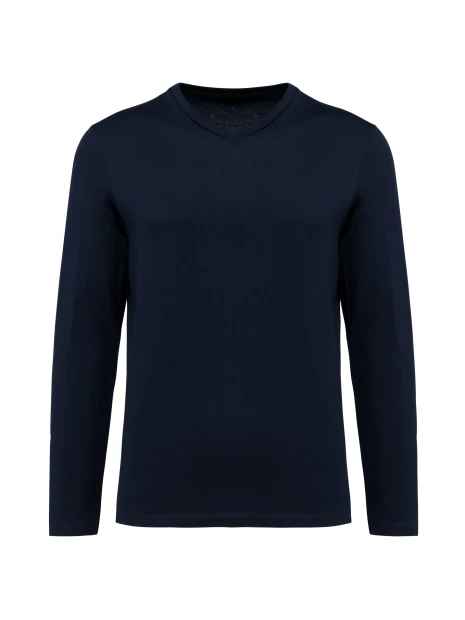 KARIBAN T-shirt Supima® col V manches longues homme /api/colors/058f028c-f565-4146-9cba-11f5b0ade7a7 personnalisable