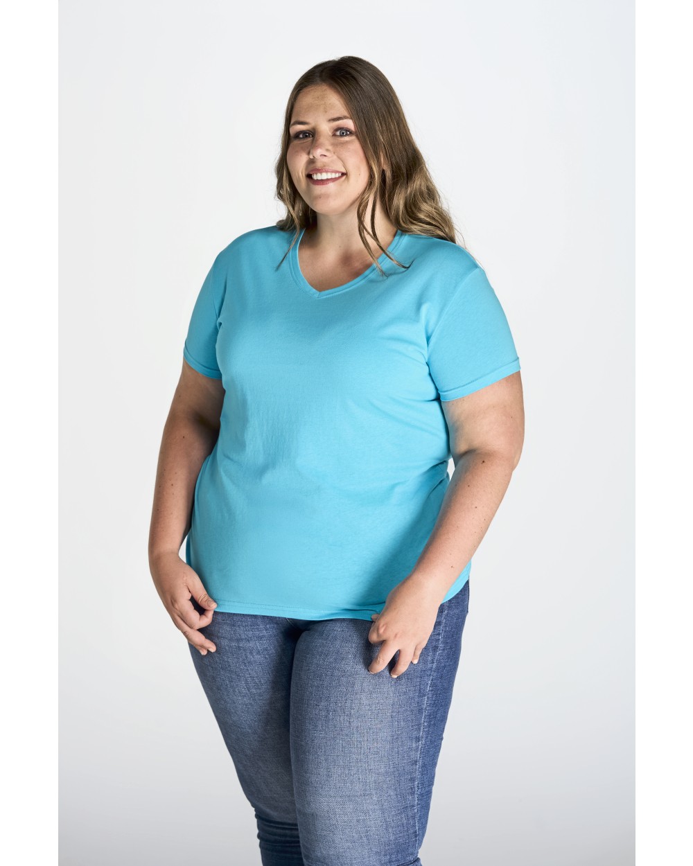 T-shirts JHK Curves T-Shirt V-Neck Lady voor bedrukking &amp; borduring