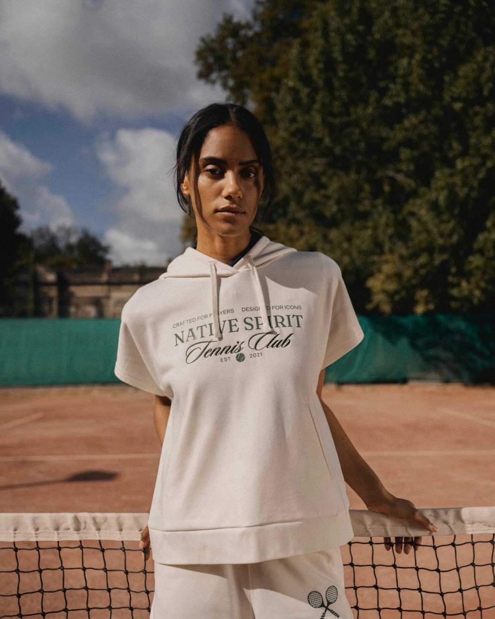 Sweat-shirts personnalisable NATIVE SPIRIT Sweat-shirt écoresponsable à capuche oversize sans manches French Terry femme