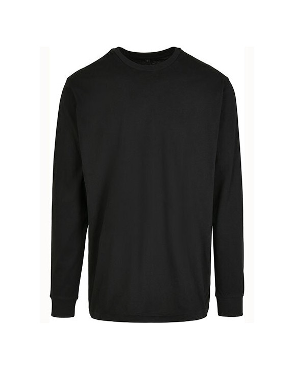 T-shirts BUILD YOUR BRAND Organic Long Sleeve With Cuffrib voor bedrukking &amp; borduring