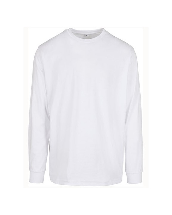 T-shirts BUILD YOUR BRAND Organic Long Sleeve With Cuffrib voor bedrukking &amp; borduring