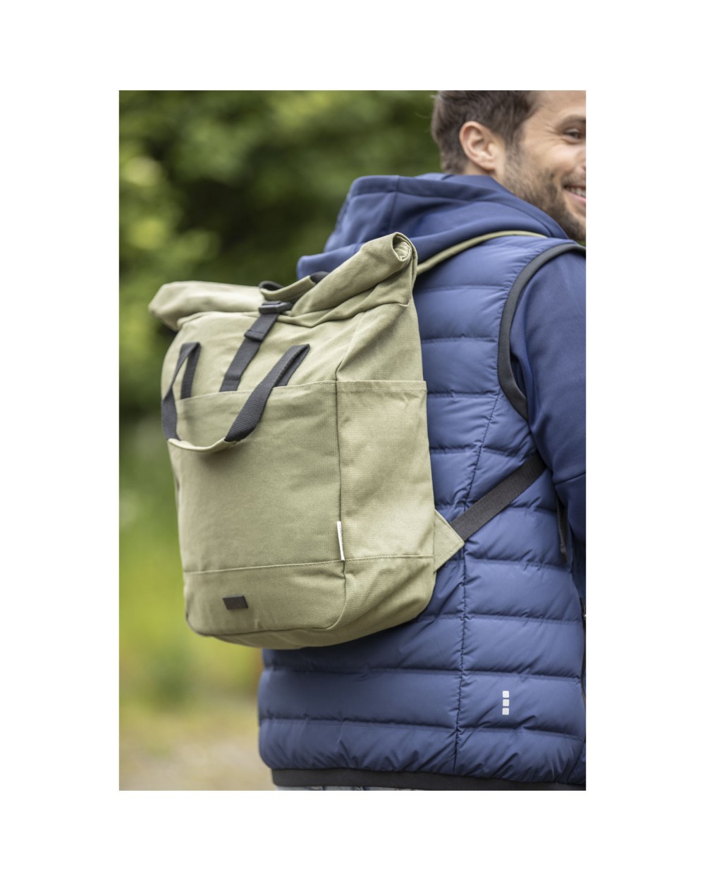 4DO Joey 15" GRS Rolltop Laptoprucksack aus recyceltem Canvas 15 L Taschen personalisierbar