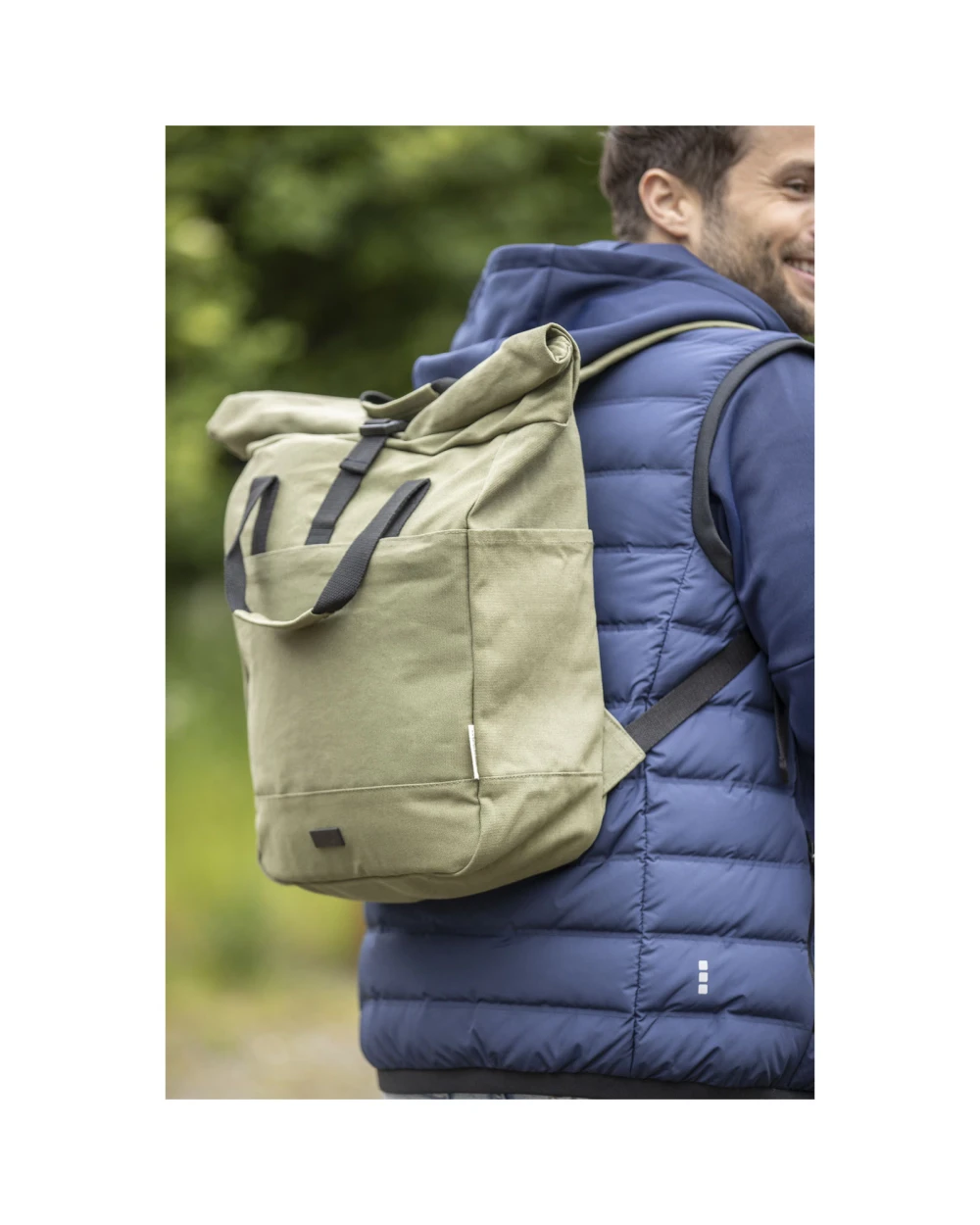 Sacs & Bagagerie personnalisable 4DO Sac à dos pour ordinateur portable Joey de 15 L en toile recyclée GRS 15 pouces avec dessus e...